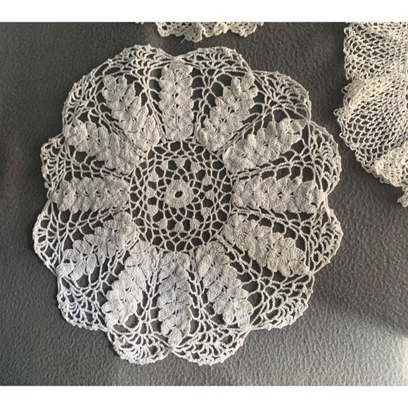 Vintage Hand-Crocheted Doilies Set of 3 - Picture 9 of 13